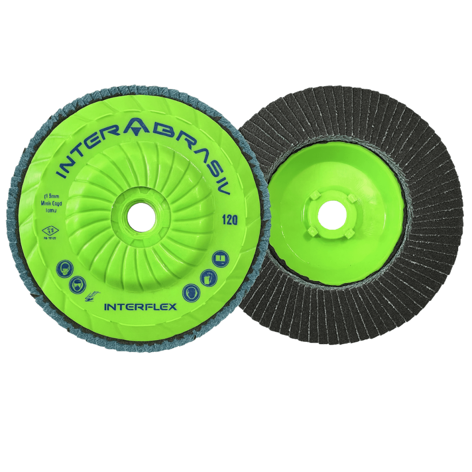 INTERFLEX SiC Doğaltaş Flap Disk 115mm M14 – Silisyum Karbür Zımpara