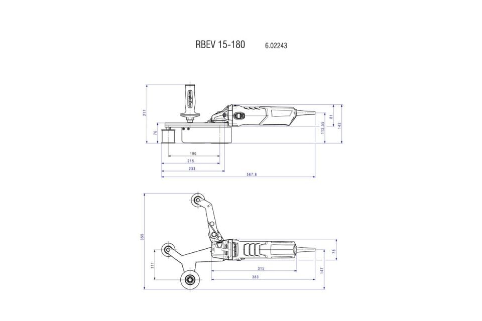 Metabo Rbe15-180Set 1550W Boru Zımpara Makinesi